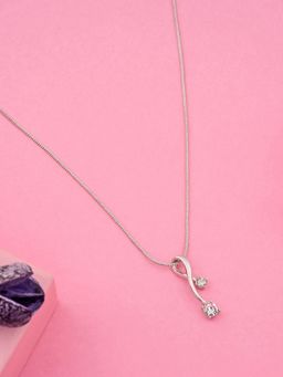 Estele - Rhodium Plated Elegant Designer Pendant with Crystal for Women